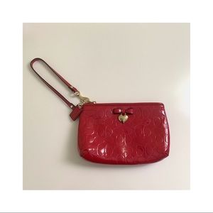 Coach red wristlet